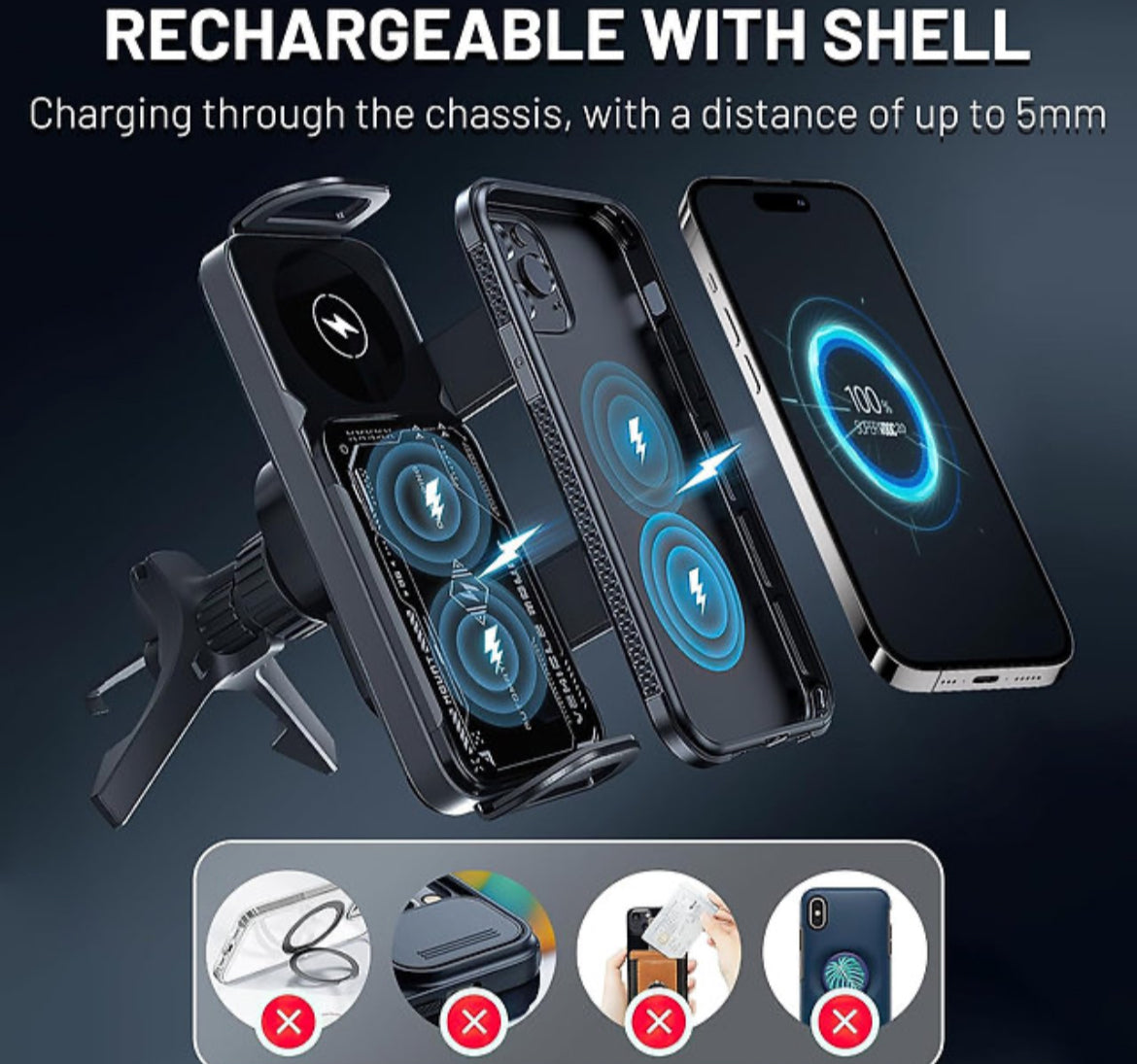 2 in 1 Auto Rotating Phone Holder